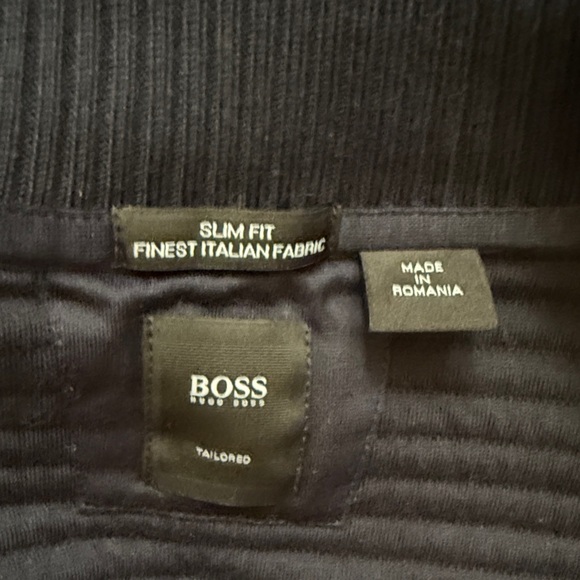 Men's BOSS Navy Blue Full Zip Sweater - Picture 6 of 7